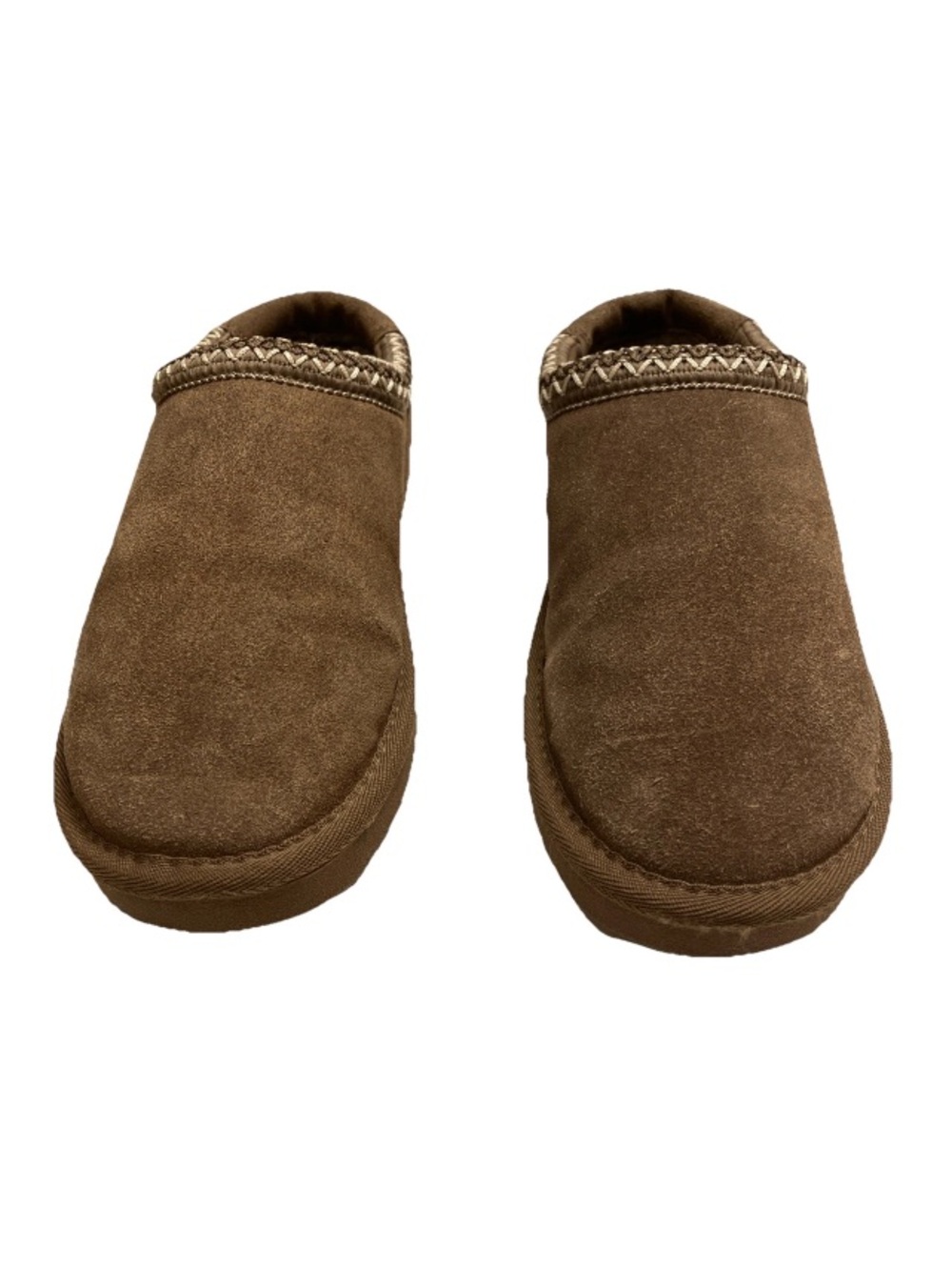 CUSHIONAIRE Women's Keto Slip-On Suede Mule Slipper Cozy Stylish Memory Brown 8. - Picture 5 of 15